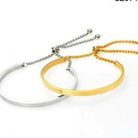 Titanium Steel Bracelet & Bangle Donut Vacuum Ion Plating Adjustable & for woman 4mm Inner Approx 63mm Sold By PC