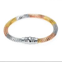 Titanium Steel Bracelet & Bangle, Donut, Vacuum Ion Plating, for woman, mixed colors, 6mm, Length:Approx 7.48 Inch, Sold By PC