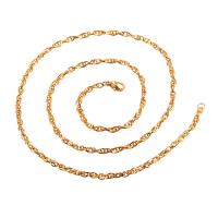 Stainless Steel Chain Necklace, 316 Stainless Steel, Vacuum Ion Plating, Unisex & different size for choice, golden, Sold By PC