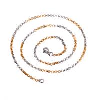 Acier titane chaîne de collier, unisexe, couleurs mélangées, 2.50mm, Longueur:Environ 19.69 pouce, Vendu par PC