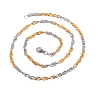 Nerezová ocel řetěz náhrdelník, 304 Stainless Steel, různé délky pro volbu & unisex, smíšené barvy, 3.10mm, Prodáno By PC