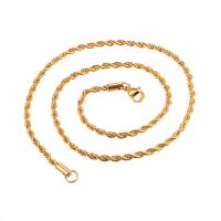 Titan Stål Chain Necklace, Unisex & olika storlek för val, gyllene, Säljs av PC