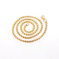 Titanium Steel Chain Necklace, Vacuum Ion Plating, Unisex & different size for choice, golden, Sold By PC