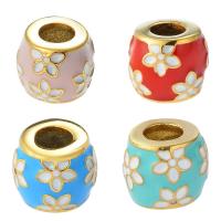 Titanium Steel European Large Hole Beads, Round, Vacuum Ion Plating, DIY & enamel, more colors for choice, 9x10.50mm, Sold By PC