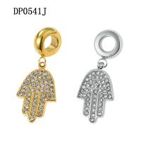 Stainless Steel European Pendants 316 Stainless Steel Hand Vacuum Ion Plating Unisex & with rhinestone Sold By PC