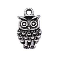 Tibetan Style Animal Pendants, Owl, silver color plated, fashion jewelry, silver color, nickel, lead & cadmium free, 13x8mm, Sold By PC