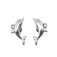 Zinc Alloy Animal Pendants Dolphin silver color plated fashion jewelry silver color nickel lead & cadmium free Sold By PC