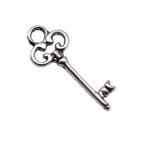 Cink Alloy privjesci za ključeve, srebrne boje pozlaćen, modni nakit, srebro, nikal, olovo i kadmij besplatno, 21x9mm, Prodano By PC