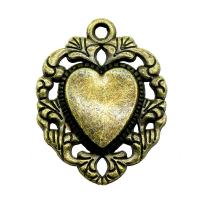 Tibetan Style Heart Pendants, plated, fashion jewelry, more colors for choice, nickel, lead & cadmium free, 34x26mm, Sold By PC