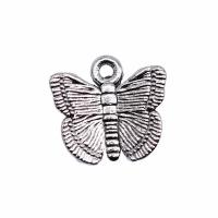Tibetan Style Animal Pendants, Butterfly, plated, fashion jewelry, more colors for choice, nickel, lead & cadmium free, 12x13mm, Sold By PC