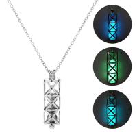 Luminated Necklace, Tibetan Style, Column, platinum color plated, for woman & hollow, more colors for choice, nickel, lead & cadmium free, 13x55mm, Length:Approx 23.6 Inch, Sold By PC