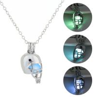 Luminated Necklace, Tibetan Style, with 1.96inch extender chain, Helmet, platinum color plated, for woman & hollow, more colors for choice, nickel, lead & cadmium free, 17x23mm, Length:Approx 17.7 Inch, Sold By PC