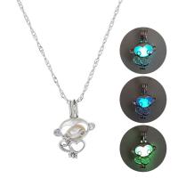 Luminated Necklace Zinc Alloy with 1.96inch extender chain Monkey platinum color plated for woman & hollow nickel lead & cadmium free Length Approx 17.7 Inch Sold By PC