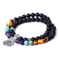 Gemstone Bracelets, Lava, Unisex & different styles for choice, 6mm, Length:Approx 13.7 Inch, Sold By PC