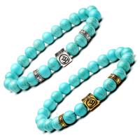 Fashion Turquoise Bracelets, plated, fashion jewelry & Unisex, more colors for choice, 8mm, Length:Approx 7.3 Inch, Sold By PC