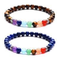 Gemstone Bracelets, Round, fashion jewelry & different materials for choice & Unisex, 6mm, Length:Approx 7 Inch, Sold By PC