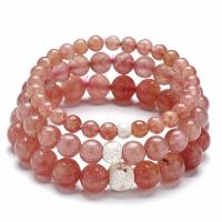 Strawberry Quartz Bracelet, Round, different styles for choice & for woman, Sold By PC