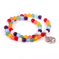 Gemstone Bracelets with Stainless Steel Flat Round Unisex 6mm Length Approx 13.4 Inch Sold By PC
