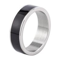 Enamel Stainless Steel Finger Ring, 316L Stainless Steel, Unisex & different size for choice & epoxy gel, more colors for choice, 6.3mm, 1.8mm, US Ring Size:6-9, Sold By PC