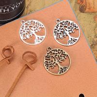 Zinc Alloy Pendants Tree plated DIY & hollow nickel lead & cadmium free 25mm Sold By PC