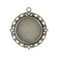 Tibetan Style Pendant Cabochon Setting, plated, DIY, more colors for choice, nickel, lead & cadmium free, 25mm, Sold By PC