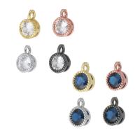 Cubic Zirconia Micro Pave Brass Pendant, plated, micro pave cubic zirconia, more colors for choice, 5x7x3mm, Hole:Approx 1mm, Sold By PC