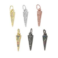 Cubic Zirconia Micro Pave Brass Pendant Conical plated micro pave cubic zirconia Approx 3mm Sold By PC