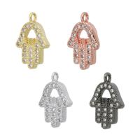 Cubic Zirconia Micro Pave Brass Pendant, Hand, plated, micro pave cubic zirconia & hollow, more colors for choice, 9x12.50x2mm, Hole:Approx 1mm, Sold By PC