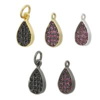 Cubic Zirconia Micro Pave Brass Pendant Teardrop plated micro pave cubic zirconia & hollow Approx 3mm Sold By PC