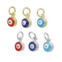 Evil Eye Pendants, Brass, plated, enamel, more colors for choice, 6x8x4mm, Hole:Approx 3mm, Sold By PC