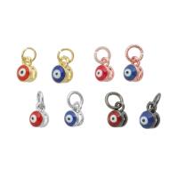 Evil Eye Pendants, Brass, plated, hollow, more colors for choice, 4x6x4mm, Hole:Approx 2mm, Sold By PC