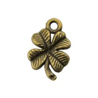 Zinc Alloy Clover Pendant Four Leaf Clover plated 17mm Sold By PC