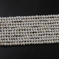 Perlas Redondas Freshwater, Perlas cultivadas de agua dulce, Bricolaje & diferentes estilos para la opción, Blanco, 4-5mm, Vendido para 14.96 Inch Sarta