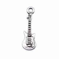 Musical Instrument Shaped Zinc Alloy Pendants Guitar plated Sold By PC