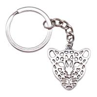 Tibetan Style Key Clasp, Leopard, plated, more colors for choice, 28x26mm, Sold By PC