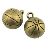 Zinc Alloy Pendants Basketball plated 11mm Sold By PC