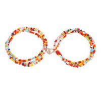 Seedbead Bracelet with Magnet & Elastic Thread & Brass Unisex & anti-fatigue mixed colors Length 16-32 cm Sold By PC