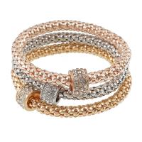 Zinc Alloy Bracelet with Elastic Thread & Iron Unisex & anti-fatigue & with rhinestone mixed colors Length 16-32 cm Sold By PC
