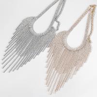 Fashion Fringe Necklace Zinc Alloy with 5.55 extender chain fashion jewelry & for woman & with rhinestone 143mm Length 14.68 Inch Sold By PC
