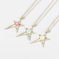 Brass Necklace with 2.04 extender chain Star fashion jewelry & for woman & enamel 50mm Length 17.99 Inch Sold By PC