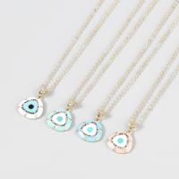 Brass Necklace with 1.77 extender chain fashion jewelry & for woman & enamel & with rhinestone 24mm Length 17.83 Inch Sold By PC