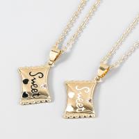Brass Necklace with 1.73 extender chain fashion jewelry & for woman & enamel & with rhinestone 33mm Length 17.87 Inch Sold By PC