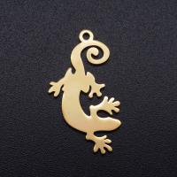 Stainless Steel Animal Pendants 201 Stainless Steel Gecko Vacuum Ion Plating fashion jewelry & polished & DIY Sold By Bag