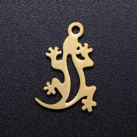 Stainless Steel Animal Pendants, 201 Stainless Steel, Gecko, Vacuum Ion Plating, fashion jewelry & polished & DIY, more colors for choice, 16x11mm, 5PCs/Bag, Sold By Bag