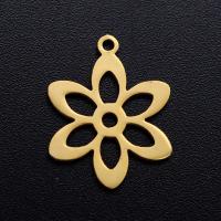 Stainless Steel Flower Pendant, 201 Stainless Steel, Vacuum Ion Plating, fashion jewelry & polished & DIY, more colors for choice, 18x14mm, 5PCs/Bag, Sold By Bag