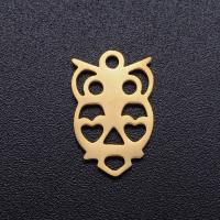 Stainless Steel Animal Pendants, 201 Stainless Steel, Owl, Vacuum Ion Plating, fashion jewelry & polished & DIY, more colors for choice, 14.50x9mm, 5PCs/Bag, Sold By Bag
