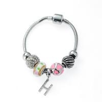 Titanium Steel Bracelet & Bangle, Vacuum Ion Plating, different length for choice & Unisex & enamel & with rhinestone, mixed colors, 8-12mm, Sold By PC