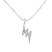 Cupronickel Necklace with 1.97Inch extender chain Lightning Symbol plated for woman & with rhinestone nickel lead & cadmium free Length Approx 15.75 Inch Sold By PC