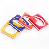 Resin Bangle,  Square, vintage & for woman, more colors for choice, 21mm, Inner Diameter:Approx 68mm, Sold By PC