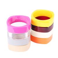 Resin Bangle, Square, vintage & for woman, more colors for choice, 24mm, Inner Diameter:Approx 67mm, Sold By PC